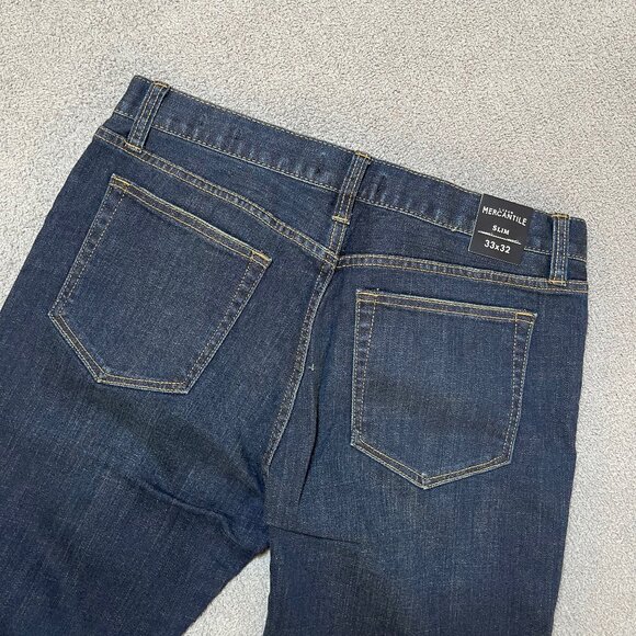 J.Crew Mercantile Factory Slim Fit Dark Wash Denim Men's 33x32 NWT - Picture 5 of 9